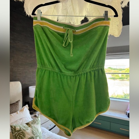 Vintage Green & Yellow 'be juicy' strapless romper - Picture 4 of 5